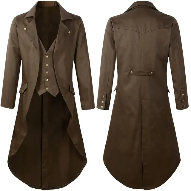 detalle de Disfraz cosplay de frac largo steampunk gótico victoriano para hombre 6