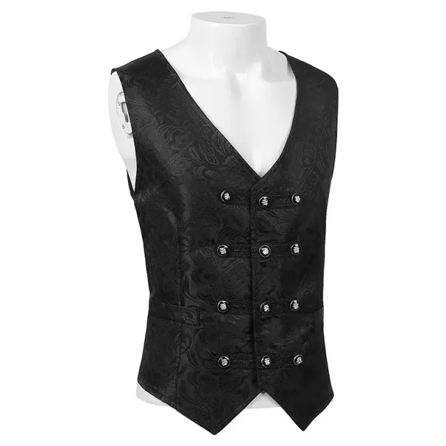 detalle de Conjunto de disfraz cosplay steampunk renacentista para hombre con chaleco y pantalones 11