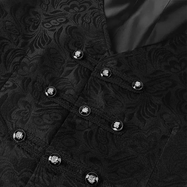 detalle de Conjunto de disfraz cosplay steampunk renacentista para hombre con chaleco y pantalones 15