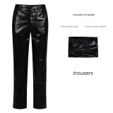 Pantalon en cuir rock - Noir