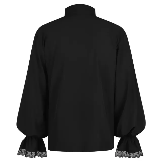 detalle de Camisa cosplay steampunk victoriana con flecos oscuros para hombre 3