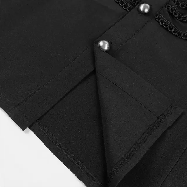 Men's Steampunk Victorian Ruffled Shirt Medieval Stage Top detail 8