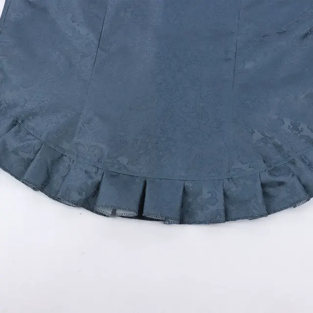 detalle de Chaleco medieval Tudor de jacquard y volantes para hombre para cosplay de Halloween 7