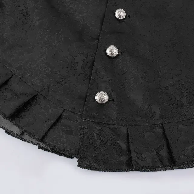 detalle de Chaleco medieval Tudor de jacquard y volantes para hombre para cosplay de Halloween 13