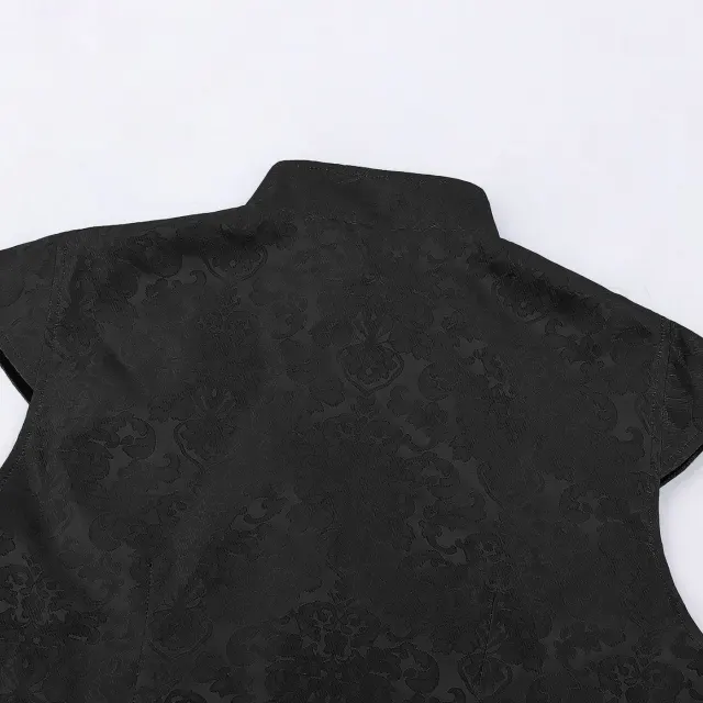 detalle de Chaleco medieval Tudor de jacquard y volantes para hombre para cosplay de Halloween 15
