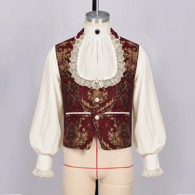 Men's Tudor King Cosplay Vest Set Renaissance Stage Costume detail 1