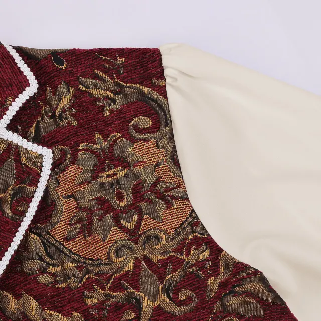 Men's Tudor King Cosplay Vest Set Renaissance Stage Costume detail 5
