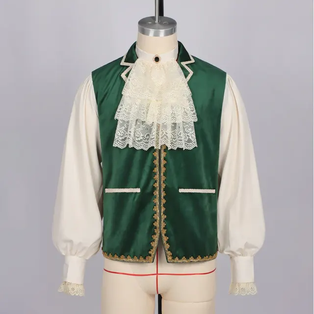 Ensemble costume cosplay Renaissance Tudor prince et roi pour homme détail 1