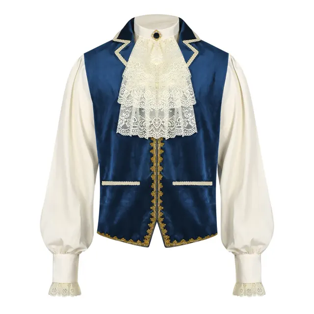 Ensemble costume cosplay Renaissance Tudor prince et roi pour homme détail 4