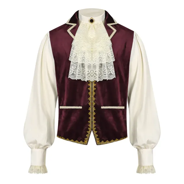 Ensemble costume cosplay Renaissance Tudor prince et roi pour homme détail 6