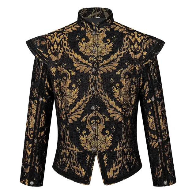 Men's Tudor Renaissance King Cosplay Jacket for Halloween detail 19