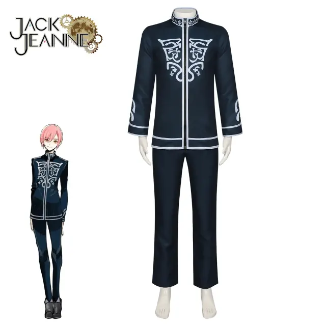 Ensemble cosplay académie d'anime Univille Opera House pour homme, avec haut sans manches imprimé façon chemise et pantalon long, dans un look campus rétro.