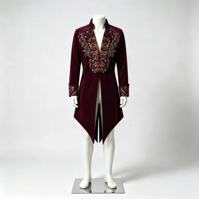 detalle de Disfraz cosplay de frac bordado victoriano steampunk para hombre 1