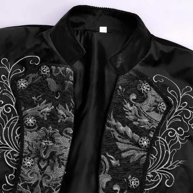 detalle de Disfraz cosplay de frac bordado victoriano steampunk para hombre 11