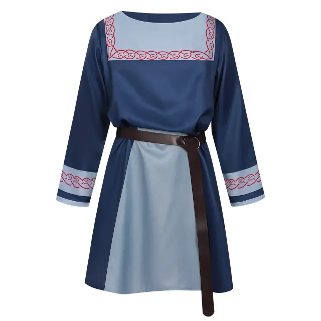 Costume LARP robe courte viking Halvar brodée pour homme détail 2