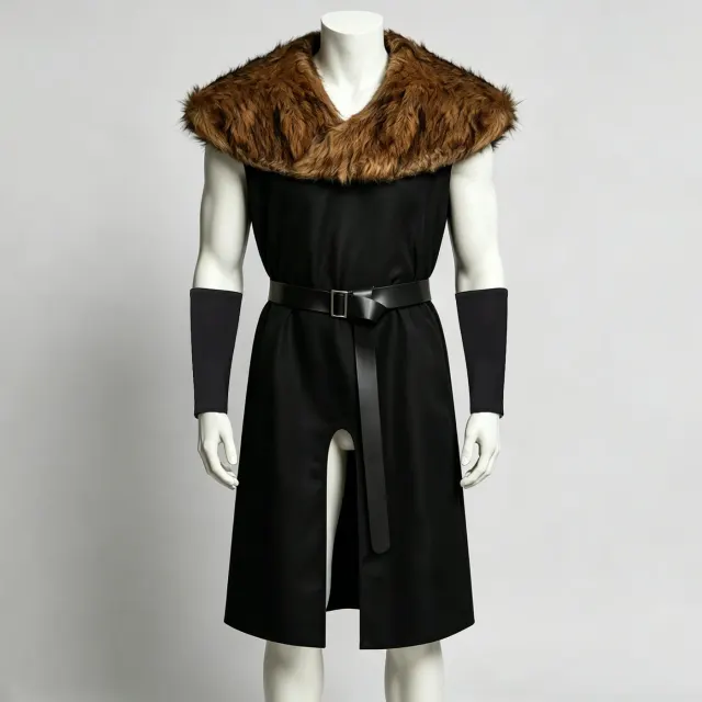 Herren-Mittelalter-Wikinger-Krieger-Tunika LARP- und Renaissance-Kostüm Detail 1