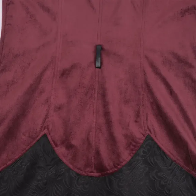 Herren-Weste in Weinrot mit Rüschen im mittelalterlichen Hofstil Detail 9
