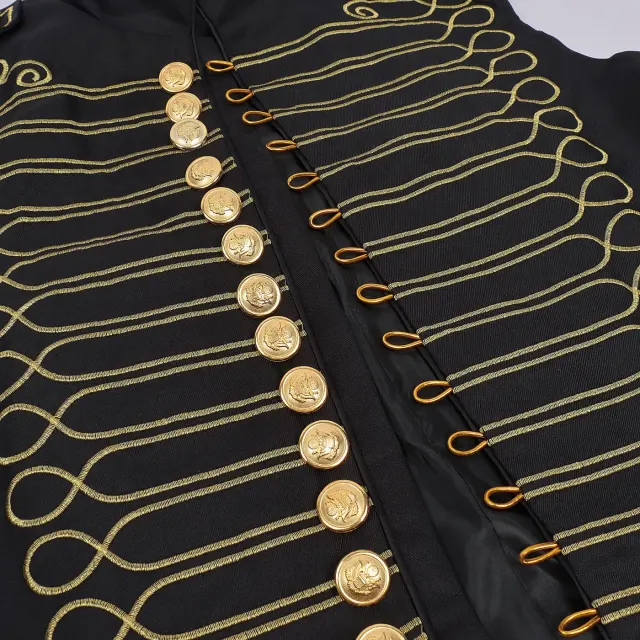 detalle de Chaleco cosplay con cuello alto y bordado de estilo militar para Halloween 5