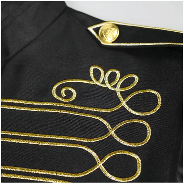 detalle de Chaleco cosplay con cuello alto y bordado de estilo militar para Halloween 8
