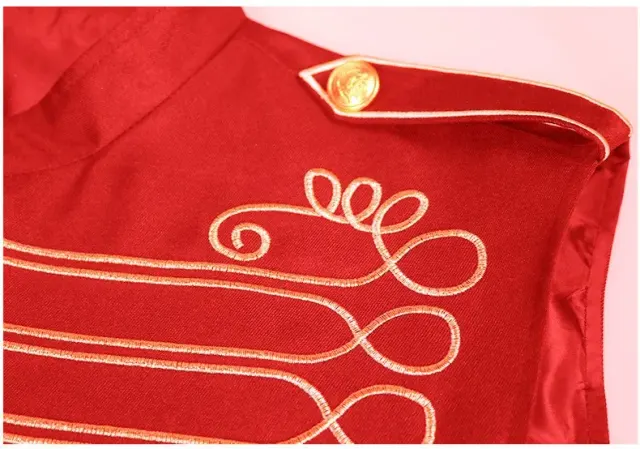 detalle de Chaleco cosplay con cuello alto y bordado de estilo militar para Halloween 13