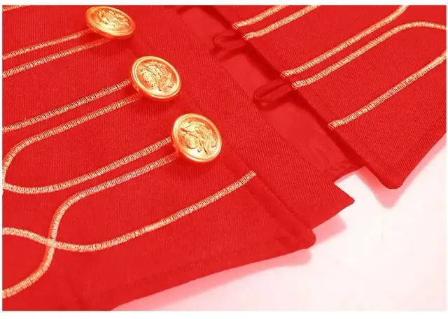 detalle de Chaleco cosplay con cuello alto y bordado de estilo militar para Halloween 15