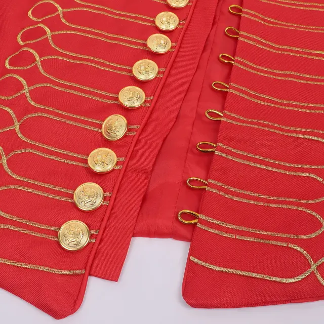 detalle de Chaleco cosplay con cuello alto y bordado de estilo militar para Halloween 16