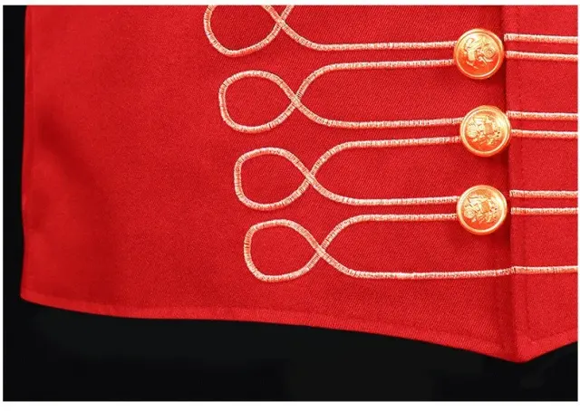 detalle de Chaleco cosplay con cuello alto y bordado de estilo militar para Halloween 17