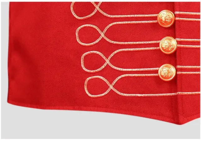 detalle de Chaleco cosplay con cuello alto y bordado de estilo militar para Halloween 18