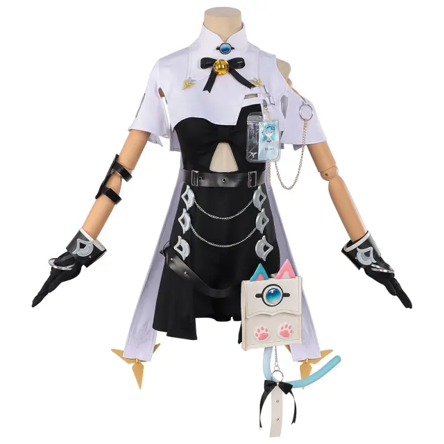 Costume cosplay d'anime Esper menthe pour femme avec sac à dos queue de chat détail 1