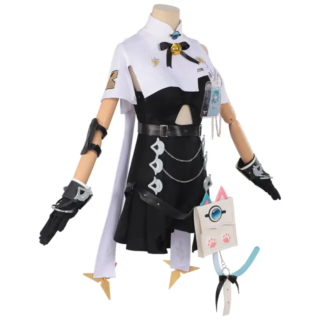 Costume cosplay d'anime Esper menthe pour femme avec sac à dos queue de chat détail 2