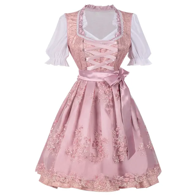 Oktoberfest-Bayerisches Bierkellnerin-Spitzenkostüm Plus Size für Damen Detail 1
