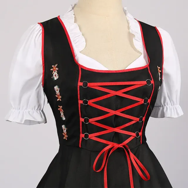 detalle de Vestido cosplay de camarera de cerveza de Oktoberfest para actuación en escenario 3