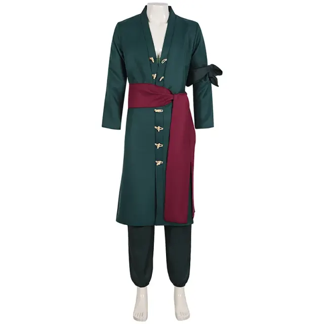 Ensemble de costume cosplay Zoro One Piece pour homme, haut et pantalon détail 1