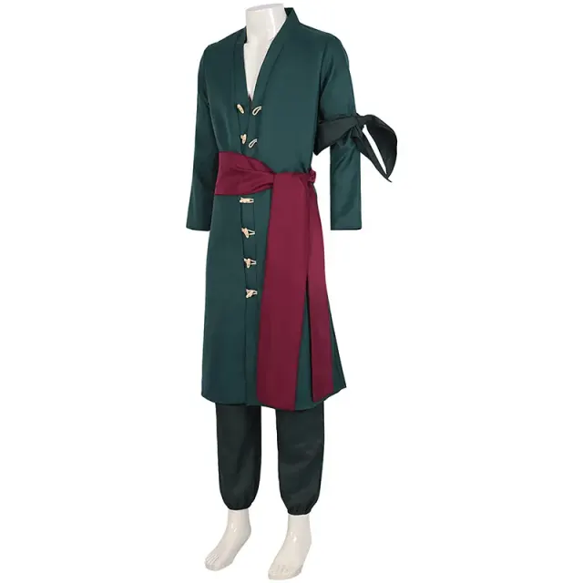 Ensemble de costume cosplay Zoro One Piece pour homme, haut et pantalon détail 2