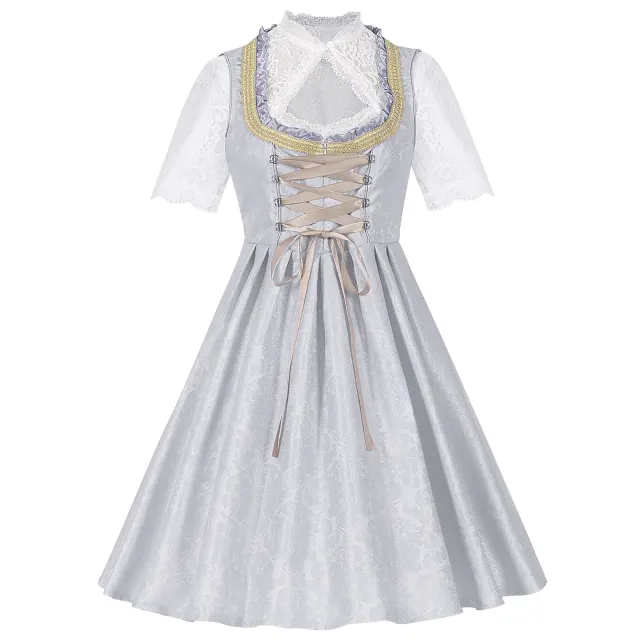 Bayerisches Oktoberfest-Korsettkleid in Übergröße für Damen Detail 12