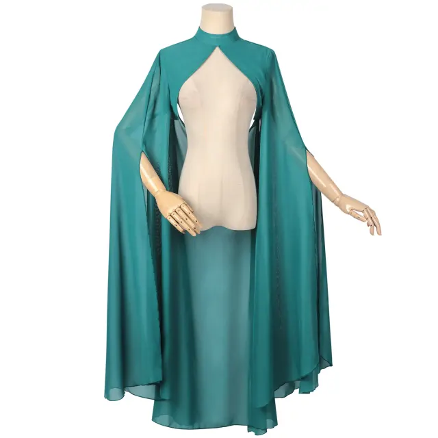 Langer Gothic-Prinzessinnen-Chiffon-Umhang für Halloween-Cosplay Detail 2