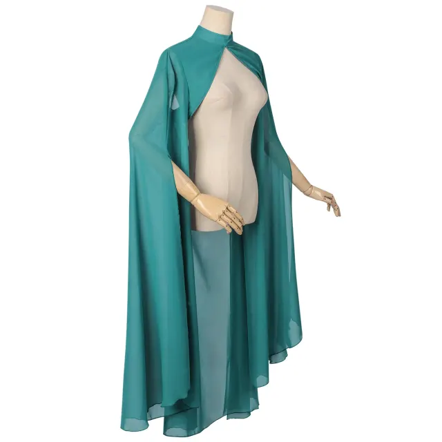 Langer Gothic-Prinzessinnen-Chiffon-Umhang für Halloween-Cosplay Detail 4