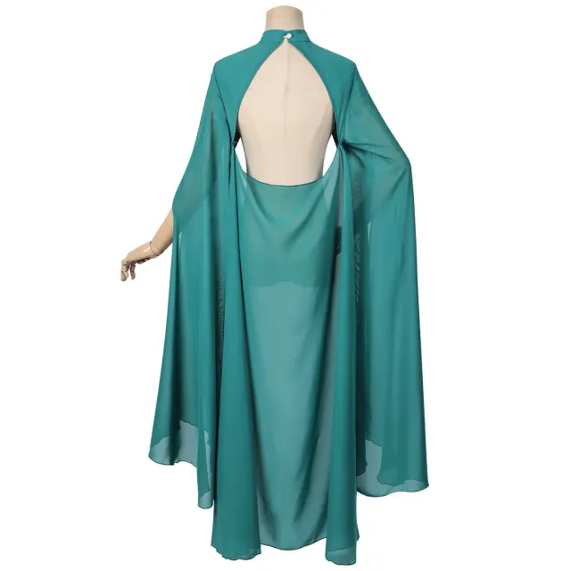 Langer Gothic-Prinzessinnen-Chiffon-Umhang für Halloween-Cosplay Detail 5