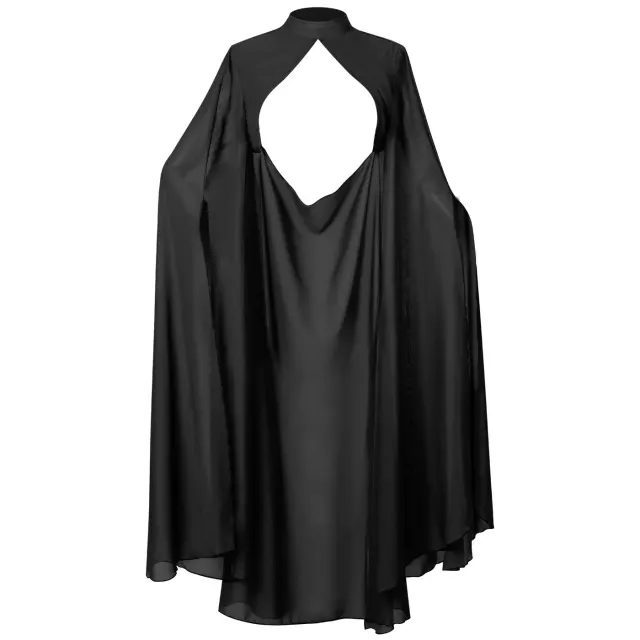 Langer Gothic-Prinzessinnen-Chiffon-Umhang für Halloween-Cosplay Detail 12
