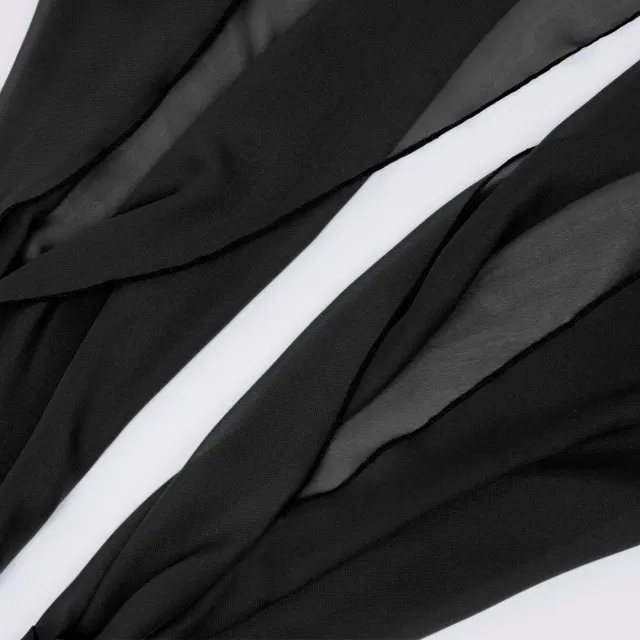 Langer Gothic-Prinzessinnen-Chiffon-Umhang für Halloween-Cosplay Detail 16