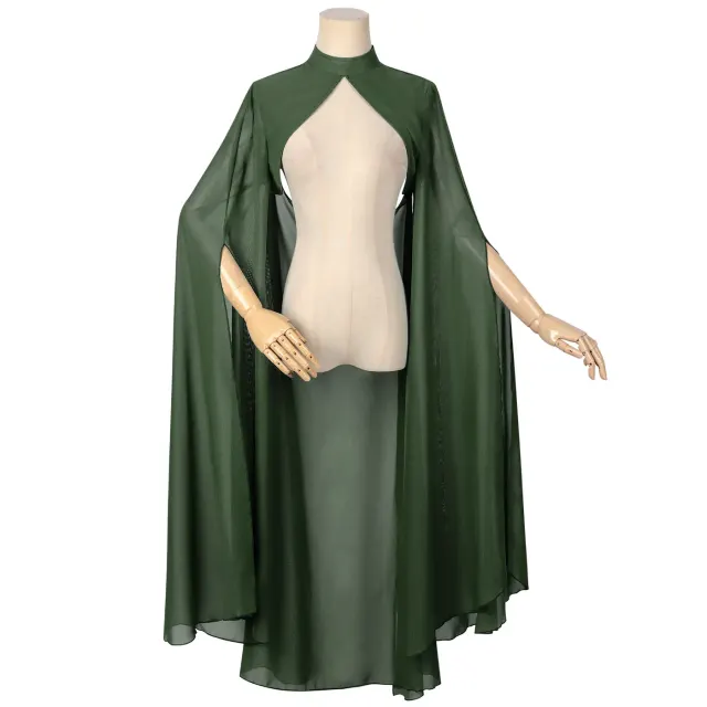 Langer Gothic-Prinzessinnen-Chiffon-Umhang für Halloween-Cosplay Detail 18