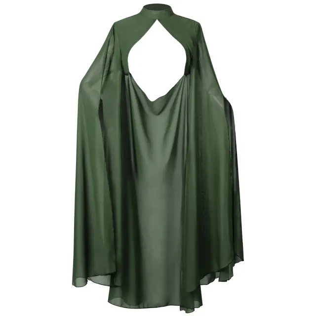 Langer Gothic-Prinzessinnen-Chiffon-Umhang für Halloween-Cosplay Detail 19