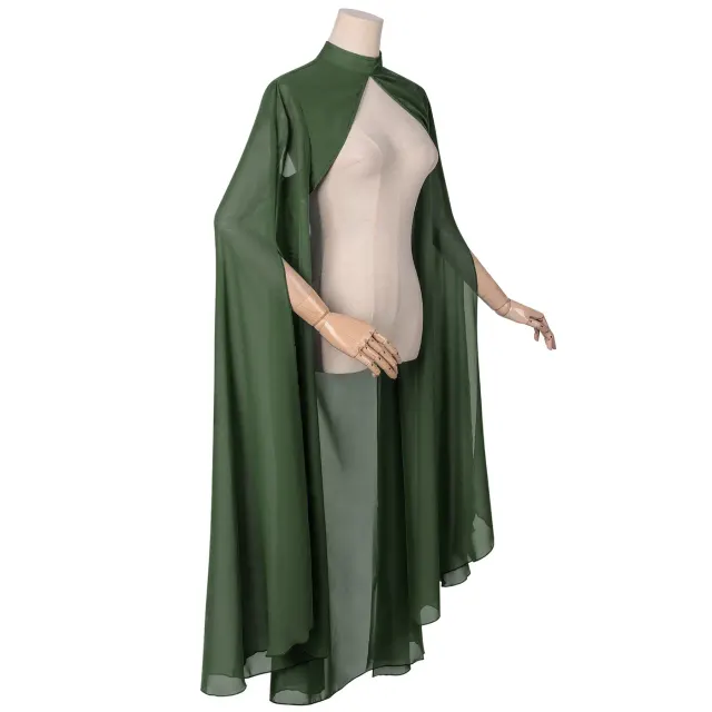 Langer Gothic-Prinzessinnen-Chiffon-Umhang für Halloween-Cosplay Detail 20