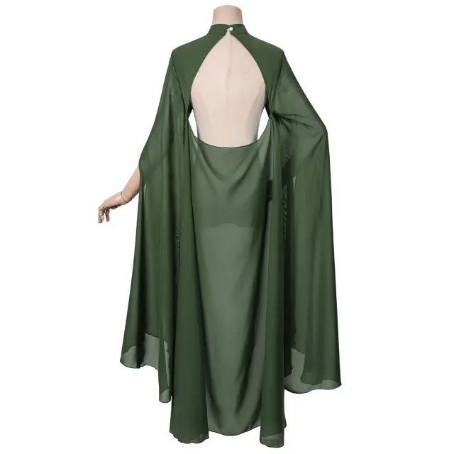 Langer Gothic-Prinzessinnen-Chiffon-Umhang für Halloween-Cosplay Detail 21