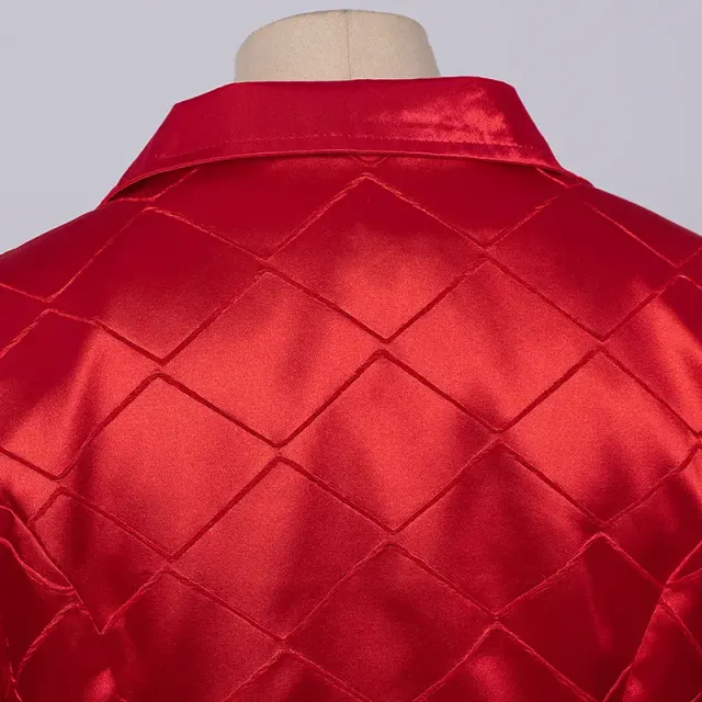 Rot-schwarzes Harlekin-Clown-Cosplay-Kostüm für Damen Detail 7