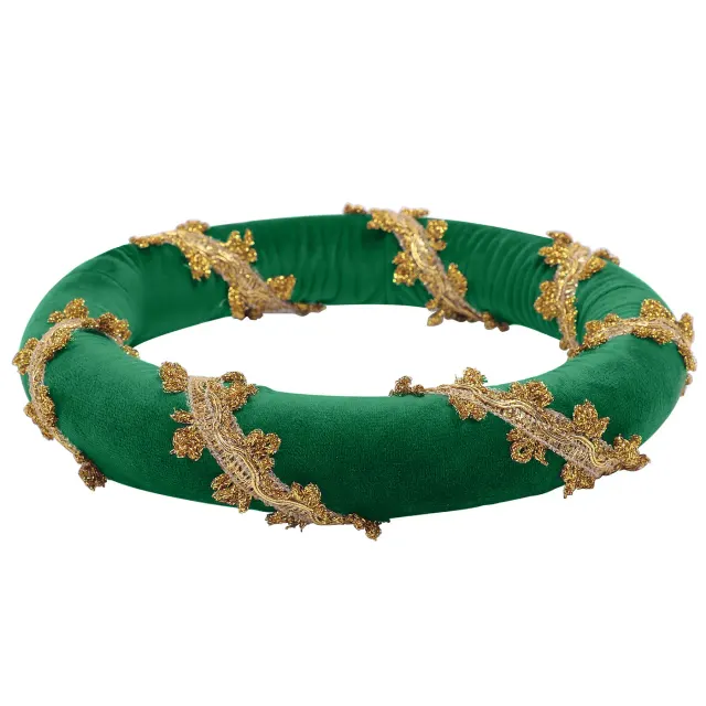 Mittelalterliche Samt-Kopfbedeckung im Renaissance-Stil mit Goldbesatz Detail 9