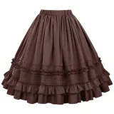 Falda mini retro de encaje - Marrón (en stock)