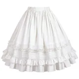 Falda mini retro de encaje - Blanco (en stock)