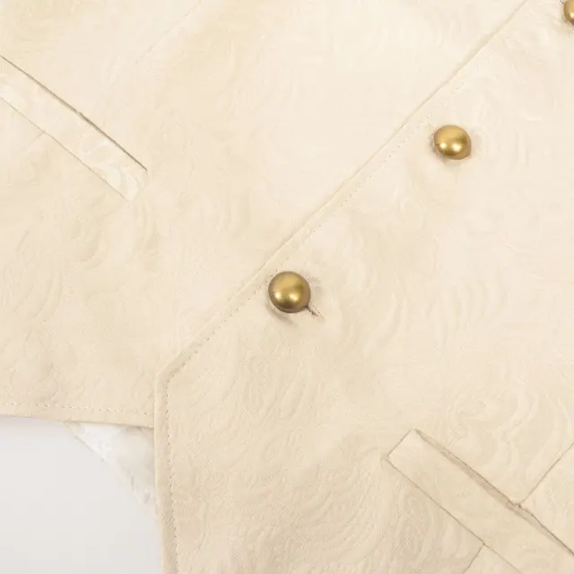 detalle de Conjunto de chaleco corto de jacquard gótico medieval con pajarita 4