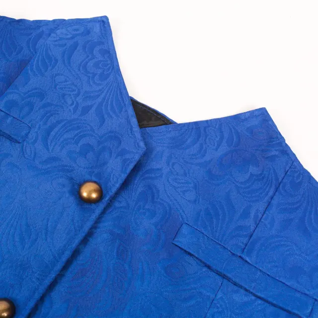 detalle de Conjunto de chaleco corto de jacquard gótico medieval con pajarita 17
